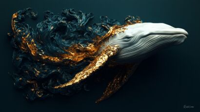 Golden Fins - a Digital Art Artowrk by Bastilliani